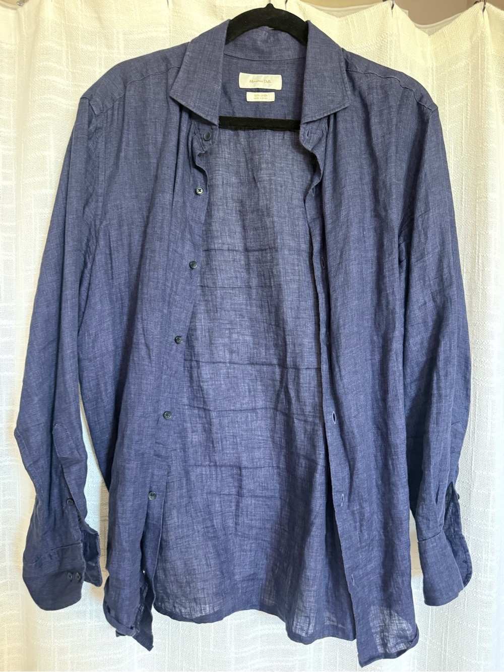 Massimo dutti Woman’s Linen Button-Front Shirt  - Blue
